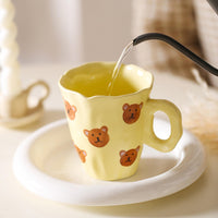 Handmade clay mug - Bear Mugs Morandi Homeware