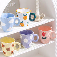 Handmade clay mug - Purple petals Mugs Morandi Homeware