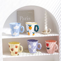 Handmade clay mug - Purple petals Mugs Morandi Homeware