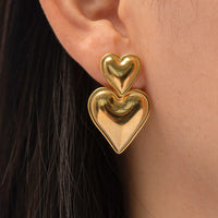 Heart on heart earrings Jewellery Morandi Homeware