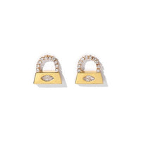 Lock my heart studs Jewellery Morandi Homeware