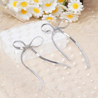 Long bow tie studs Jewellery Morandi Homeware Silver