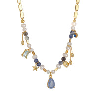 Old money crystal necklace - blue Jewellery Morandi Homeware