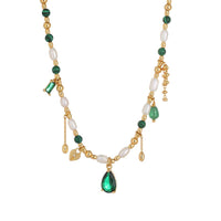 Old money crystal necklace - green Jewellery Morandi Homeware