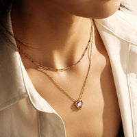 Pink heart necklace Jewellery Morandi Homeware