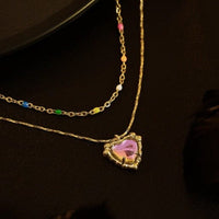 Pink heart necklace Jewellery Morandi Homeware