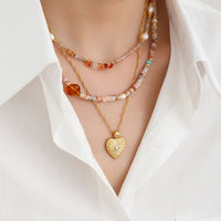 Pink marble crystal necklace Jewellery Morandi Homeware