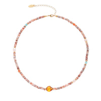 Pink marble crystal necklace Jewellery Morandi Homeware