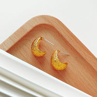 Textured crescent J-hoops Jewellery Morandi Homeware
