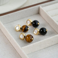 Tiger eye gem earrings Jewellery Morandi Homeware