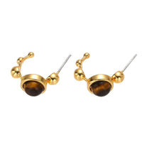 Tiger eye gem J-hoops Jewellery Morandi Homeware