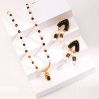 Tiger eye pearl necklace (silver) Jewellery Morandi Homeware