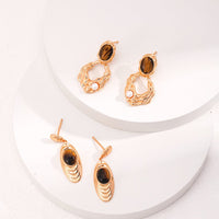Tiger eye stud earrings (silver) Jewellery Morandi Homeware
