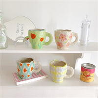Handmade Clay Mug - Green Tulip Mugs Morandi Homeware