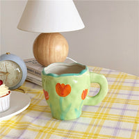 Handmade Clay Mug - Green Tulip Mugs Morandi Homeware