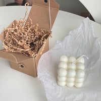 Rubik Cube Art Candle - White Candles Morandi Homeware