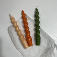 Twist candle - Green Candles Morandi Homeware