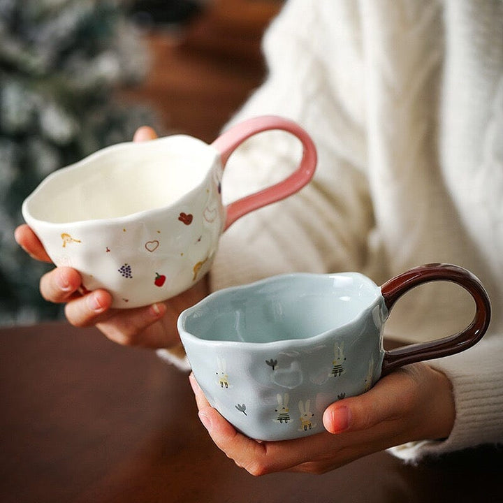 Handmade Clay Mug - Bunny’s Secret Pink Mugs Morandi Homeware 