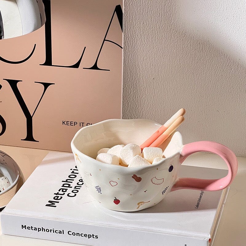 Handmade Clay Mug - Bunny’s Secret Pink Mugs Morandi Homeware 