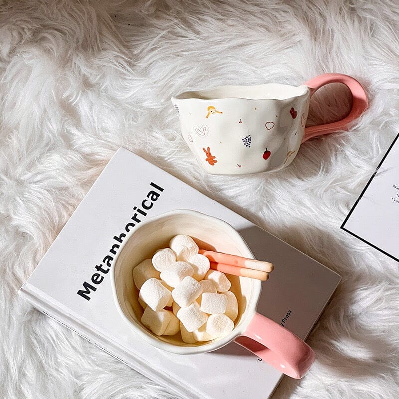 Handmade Clay Mug - Bunny’s Secret Pink Mugs Morandi Homeware 