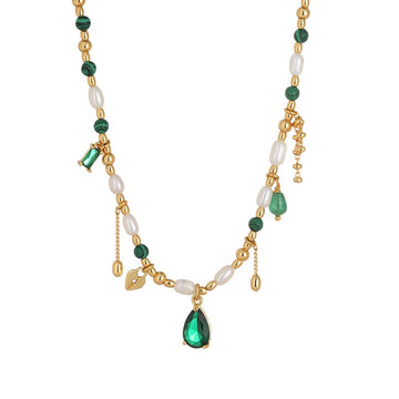 Old money crystal necklace - green Jewellery Morandi Homeware 