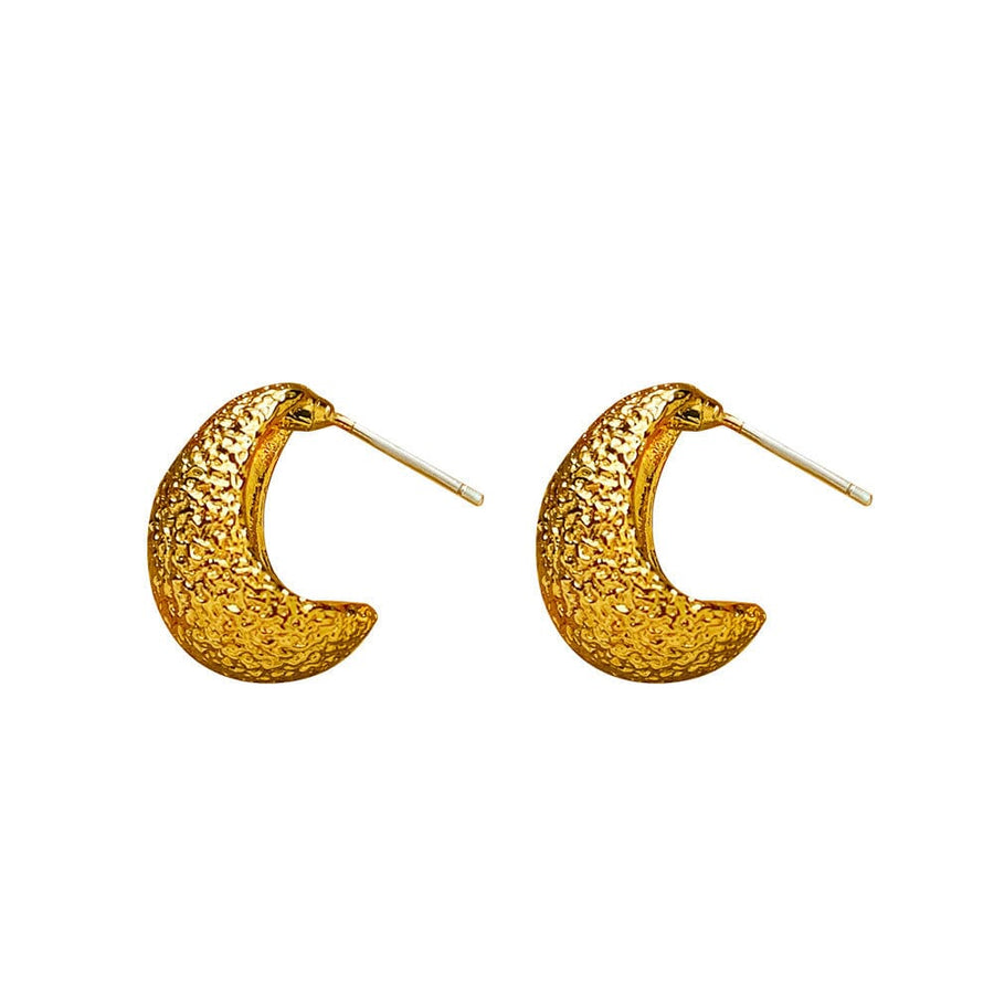 Textured crescent J-hoops Jewellery Morandi Homeware 