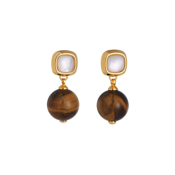 Tiger eye gem earrings Jewellery Morandi Homeware 