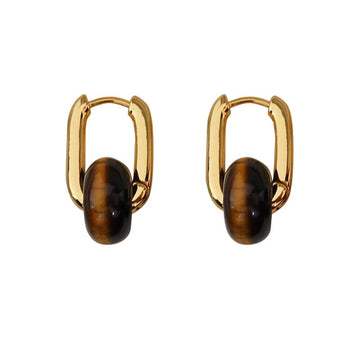 Tiger eye square hoops Jewellery Morandi Homeware 