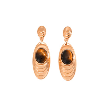 Tiger eye stud earrings (silver) Jewellery Morandi Homeware 