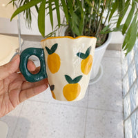 Handmade Clay Mug - Lemon Mugs Morandi Homeware 