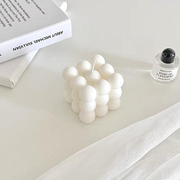 Rubik Cube Candle - White Candles Morandi Homeware 