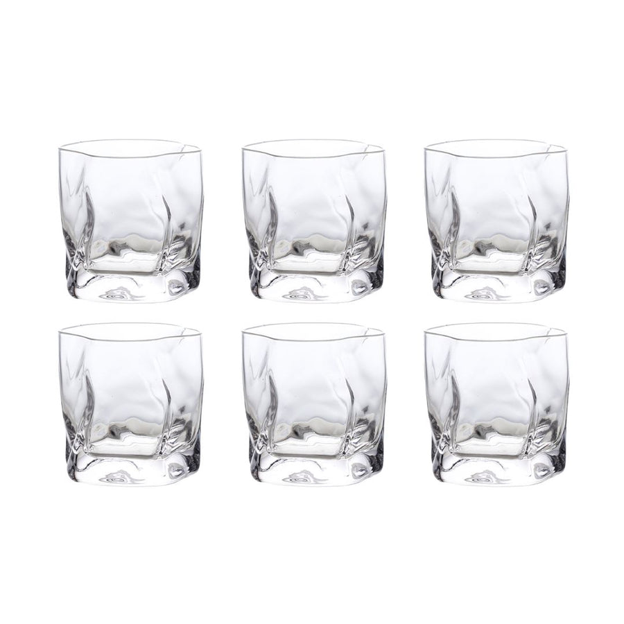 Wave Glass - Clear Glass Morandi Homeware Set of 6 