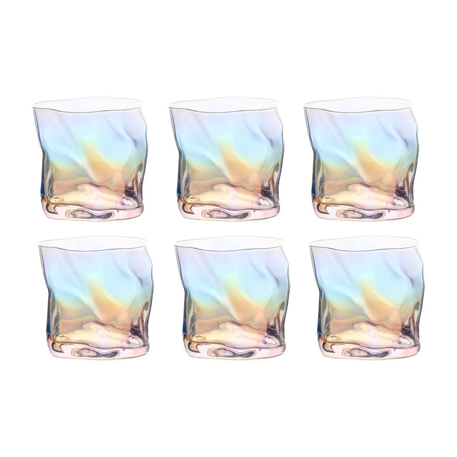 Wave Glass - Rainbow Glass Morandi Homeware Set of 6 